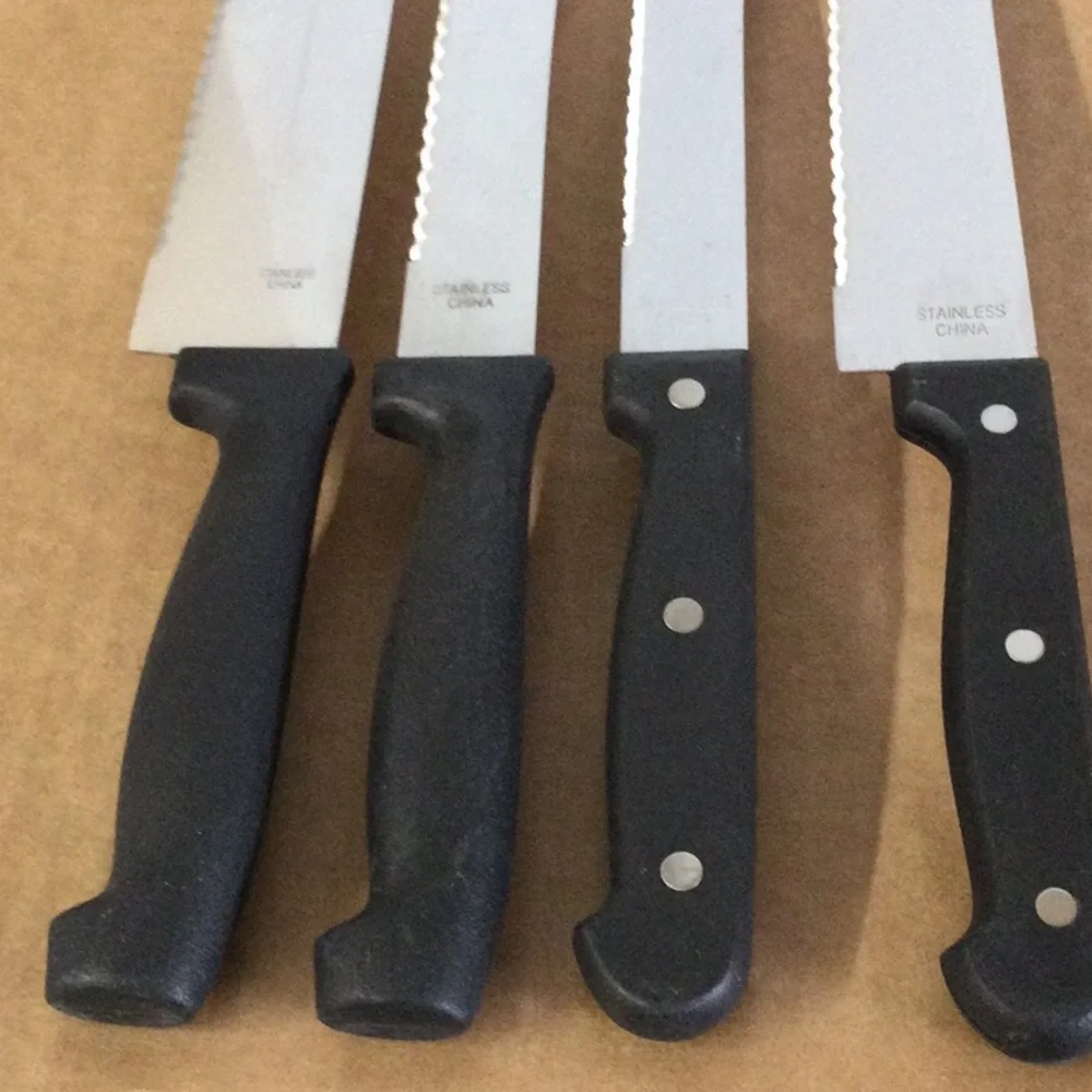 New 4 Stainless Kitchen Knifes